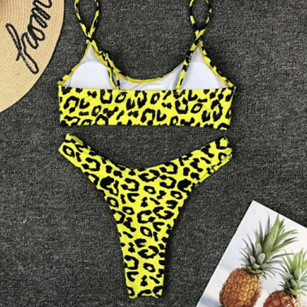 😻😻 S/M/L  NEON LEOPARD PRINT BIKINI - Picture 2 of 3